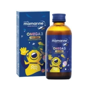 Mamarine Kids Omega-3 Plus L-Lysine Forte (สีน้ำเงิน) SEVEN STARS (Bottle/120ml)
