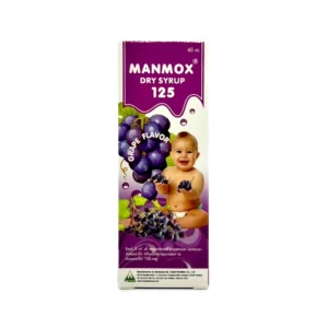 Manmox dry syrup grape (มีกล่อง) 125 mg/5ml T.MAN (Bottle/60ml)
