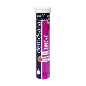 Demosana Zinc + C Raspberry Flavour เม็ดฟู่ DTP (Tube/20s)