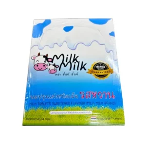 Milk Milk นมปรุงแต่งชนิดเม็ด รสหวาน BIOPHARM (Box/24s/15s)