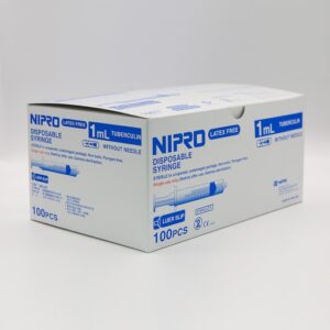SYRINGE DISPOSABLE(NIPRO) 100x1ml.TB ไม่มีเข็ม