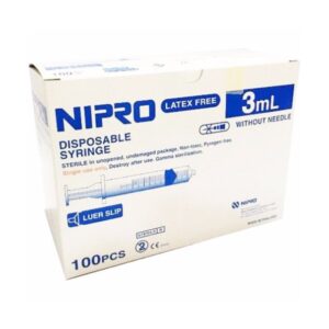 SYRINGE DISPOSABLE(NIPRO) 100x3ml.ไม่มีเข็ม