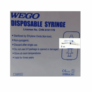 SYRINGE DISPOSABLE(WEGO);100x3ml.ไม่มีเข็ม